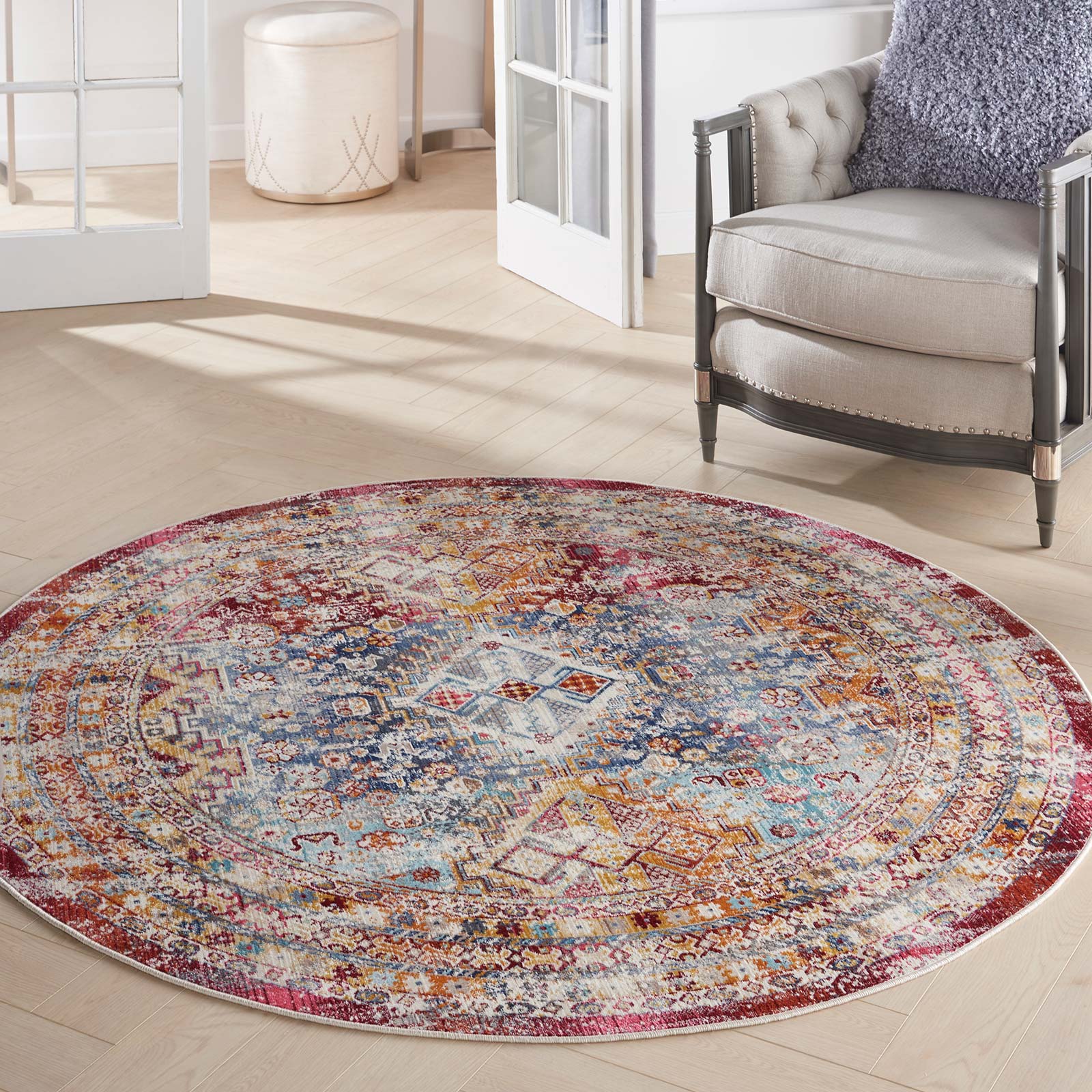 Nourison tapis Vintage Kashan VKA09 MULTI MULTICOLOR 6XRND 099446852458 interior 1