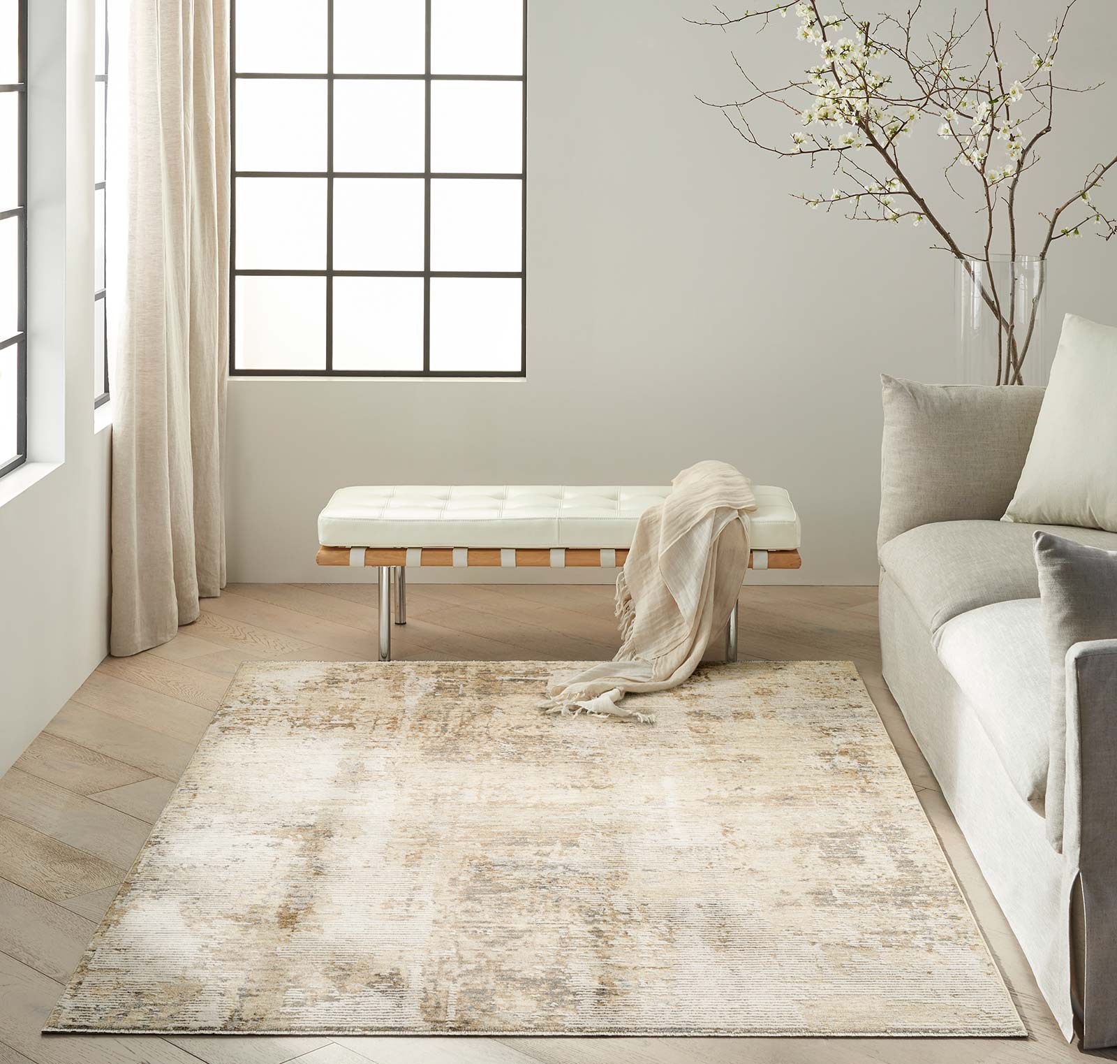 Calvin Klein tapis Summit CK078 SUM06 NATGY NATURAL GREY 5x8 841491143322 interior 3