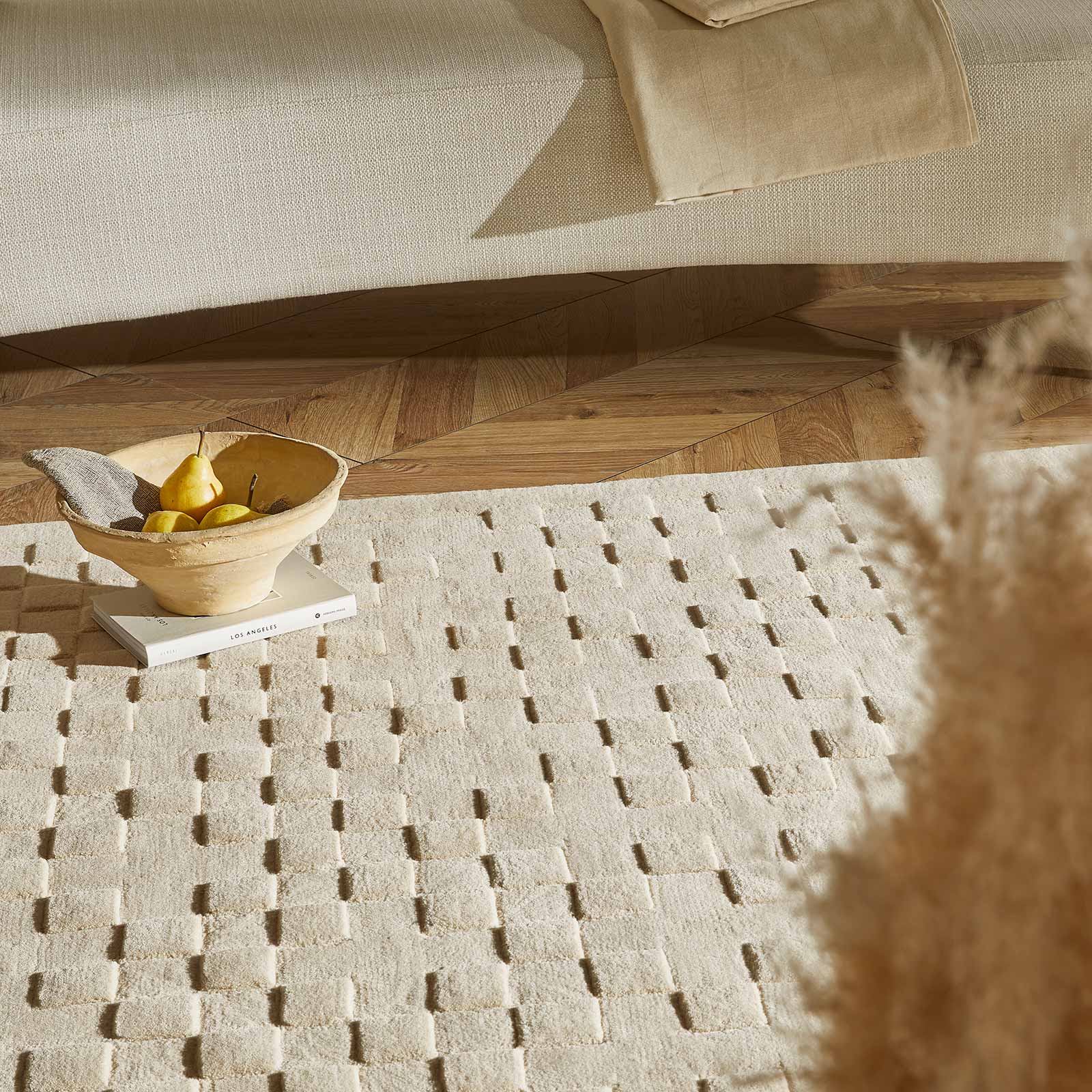 Concept Looms tapis Priory PR 102 SQUARES BEIGE interior 1
