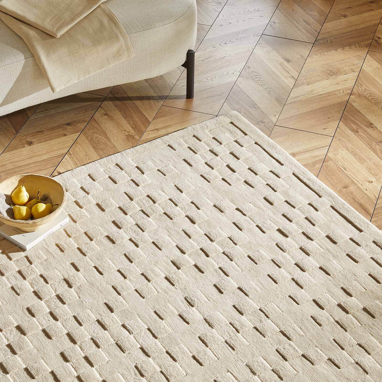 Concept Looms tapis Priory PR 102 SQUARES BEIGE zoom