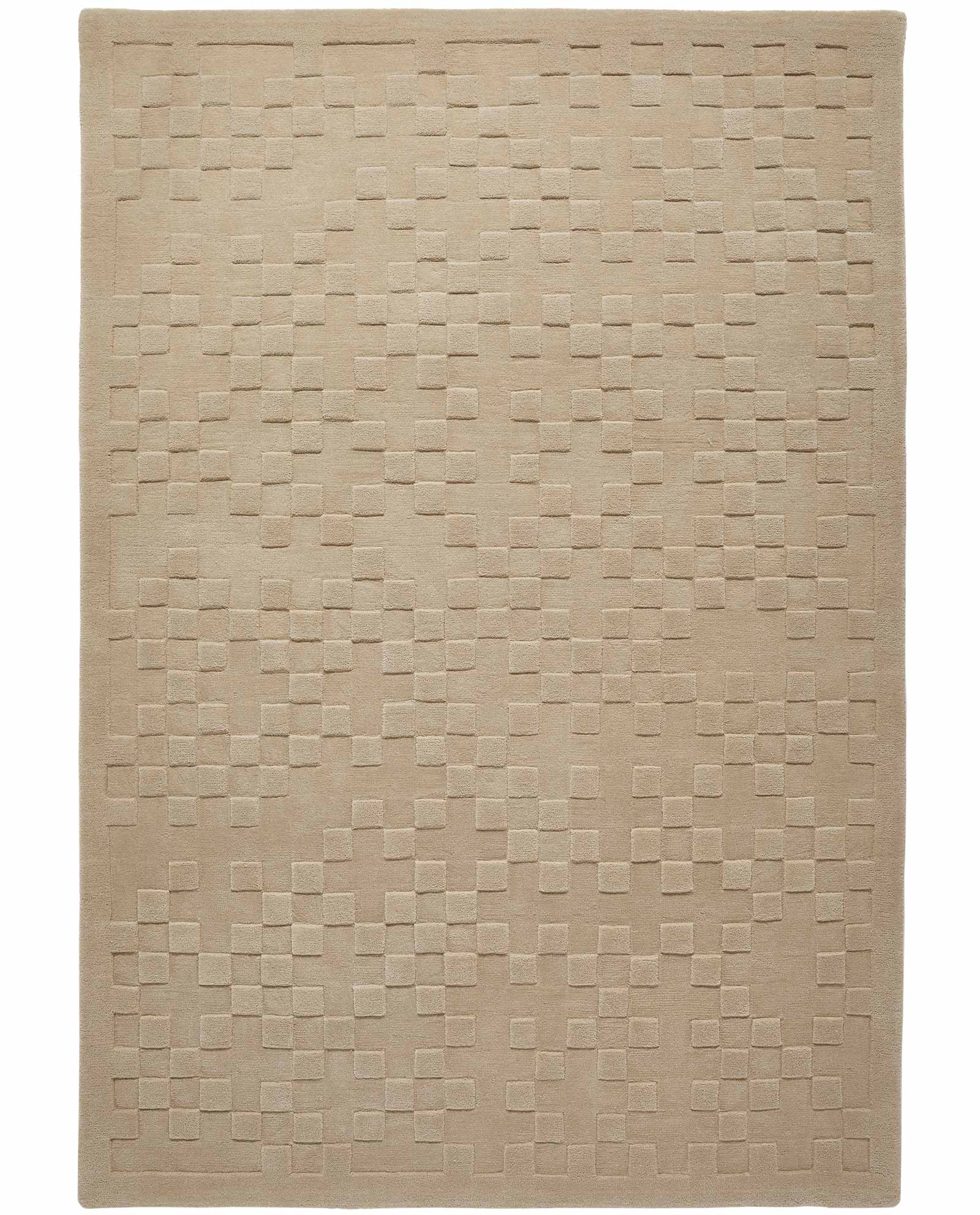 Concept Looms tapis Priory PR 102 SQUARES TAUPE frontal