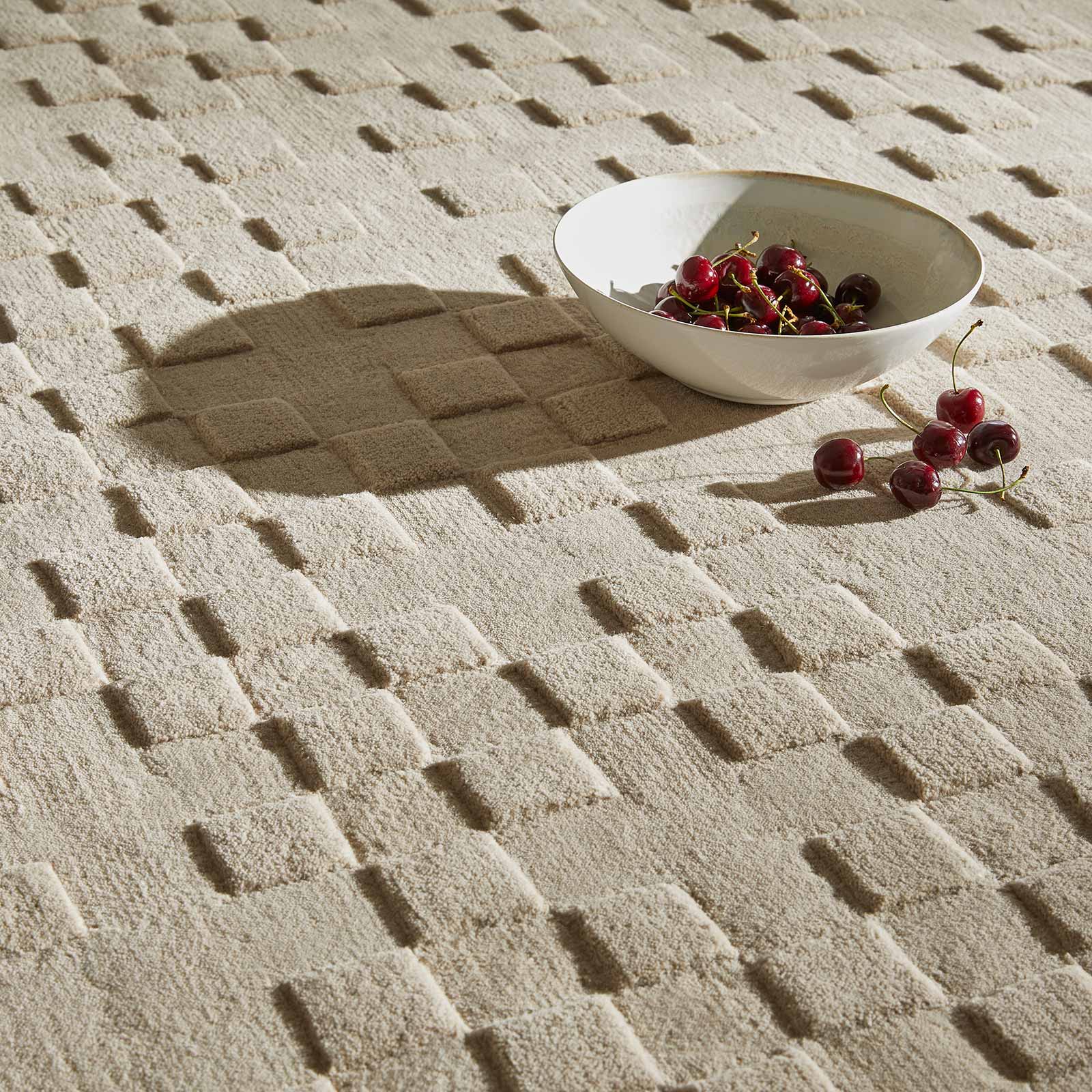 Concept Looms tapis Priory PR 102 SQUARES TAUPE interior 1