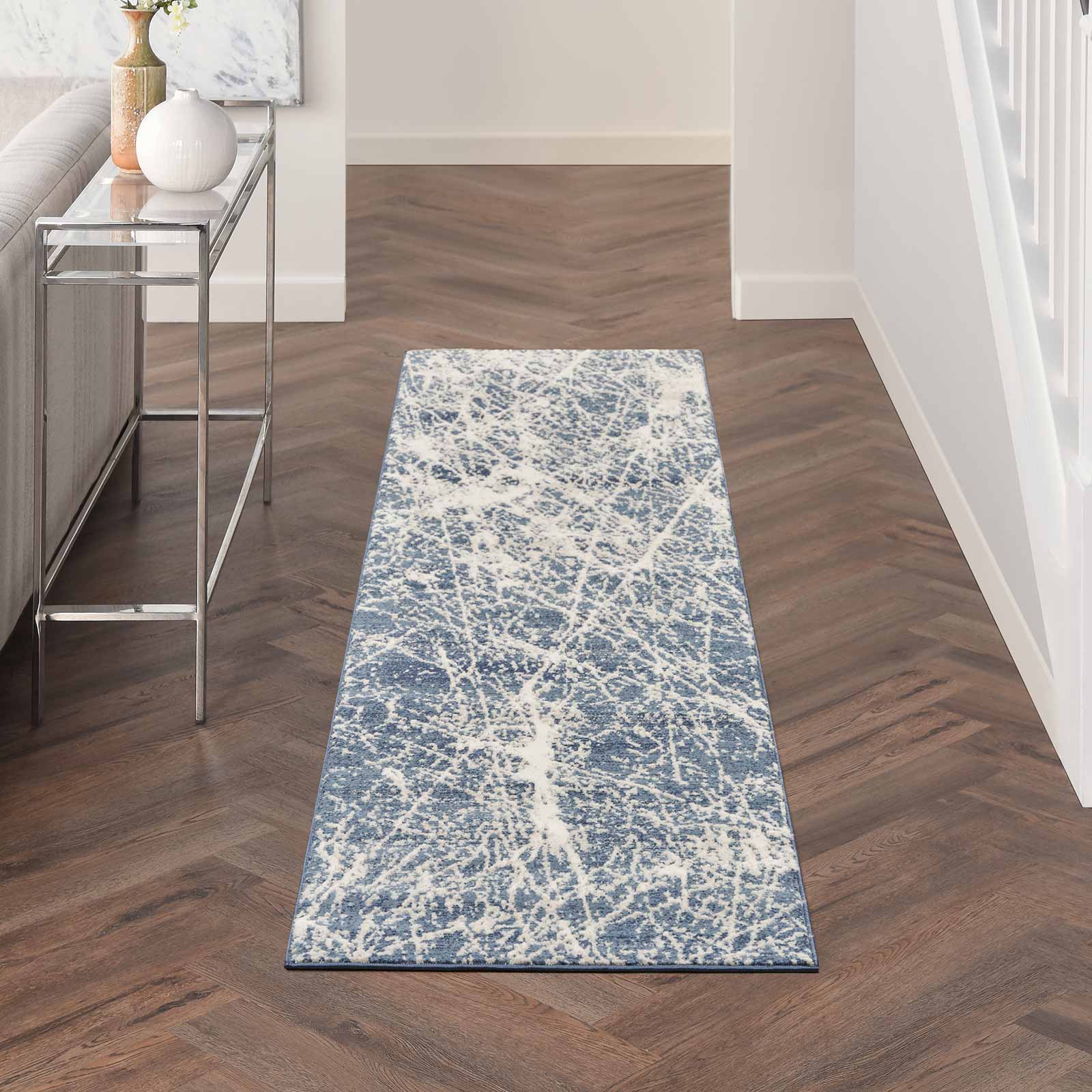 Nourison tapis Exhale EXL02 NAVIV NAVY IVORY 2x8 099446955234 interior 1