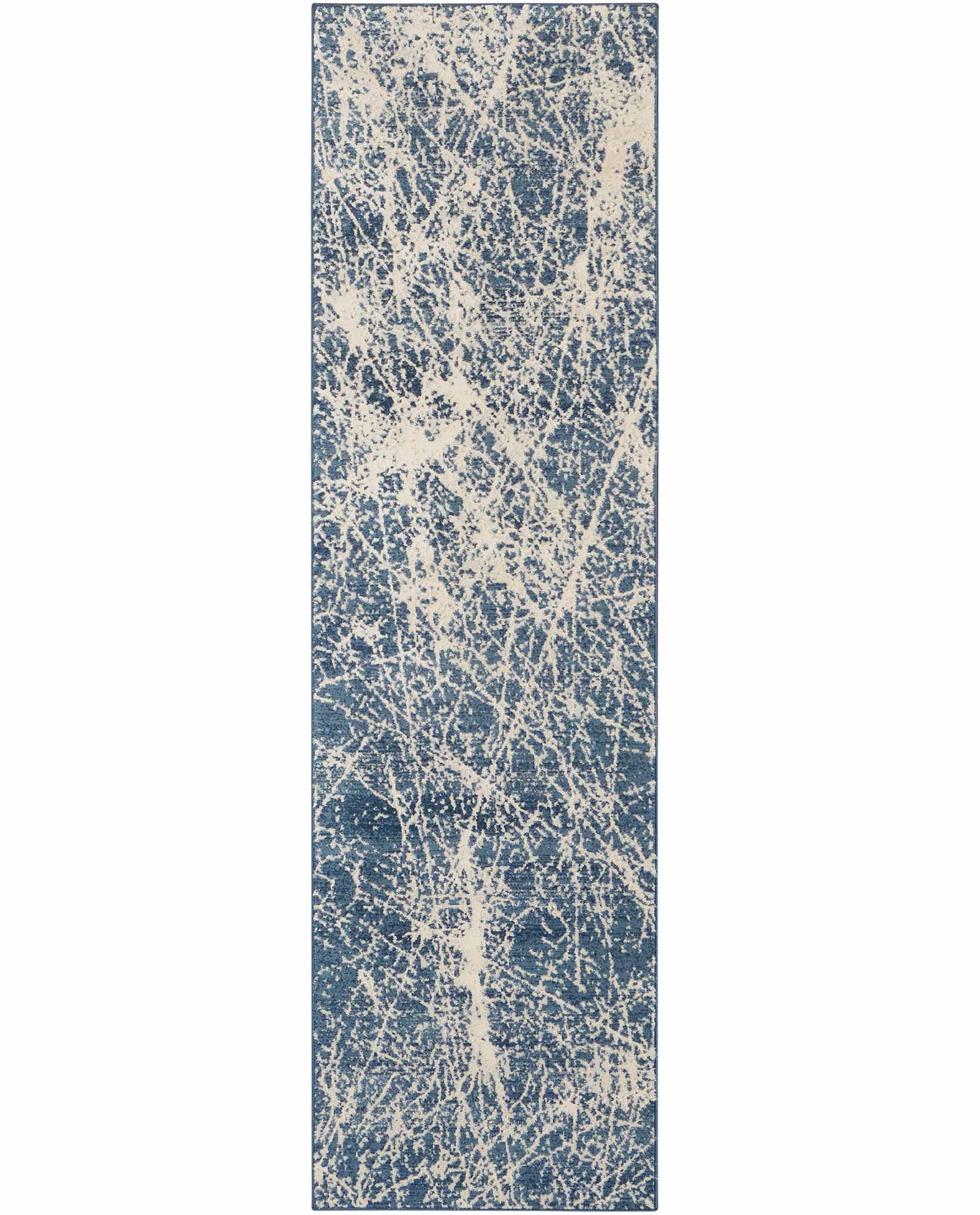 Nourison tapis Exhale EXL02 NAVIV NAVY IVORY 2x8 099446955234