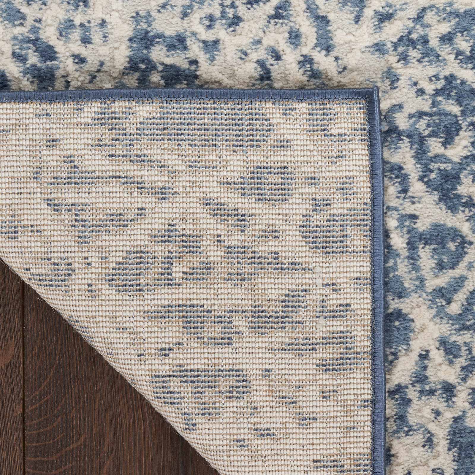 Nourison tapis Exhale EXL02 NAVIV NAVY IVORY 5x7 099446954916 corner B