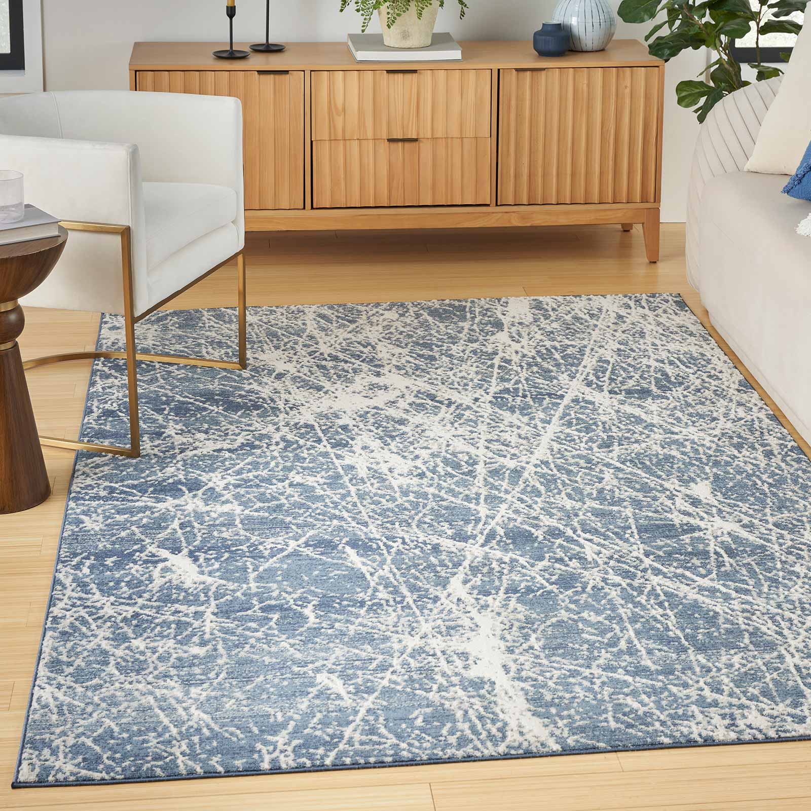 Nourison tapis Exhale EXL02 NAVIV NAVY IVORY 5x7 099446954916 interior 1