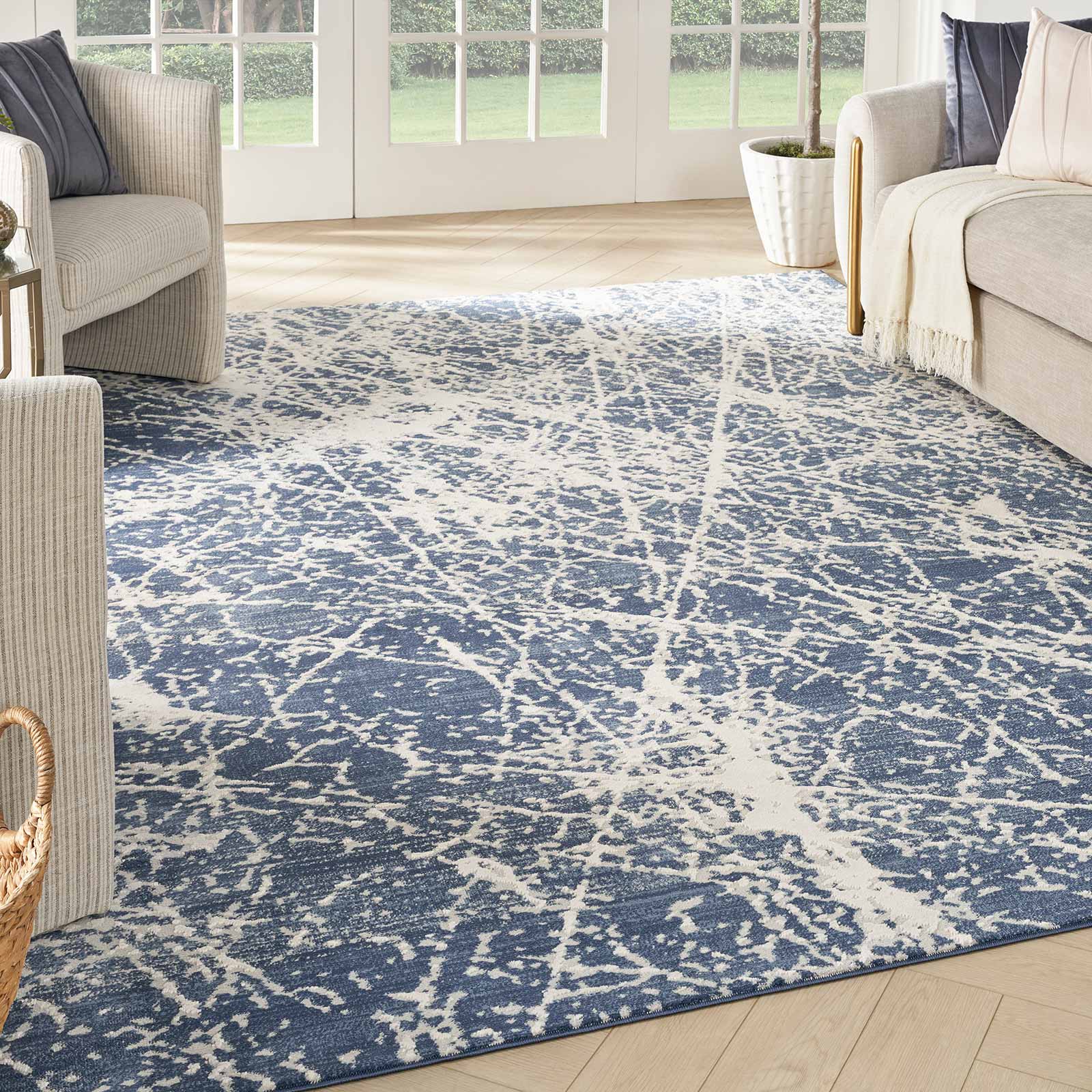 Nourison tapis Exhale EXL02 NAVIV NAVY IVORY 8x10 099446955258 interior 1