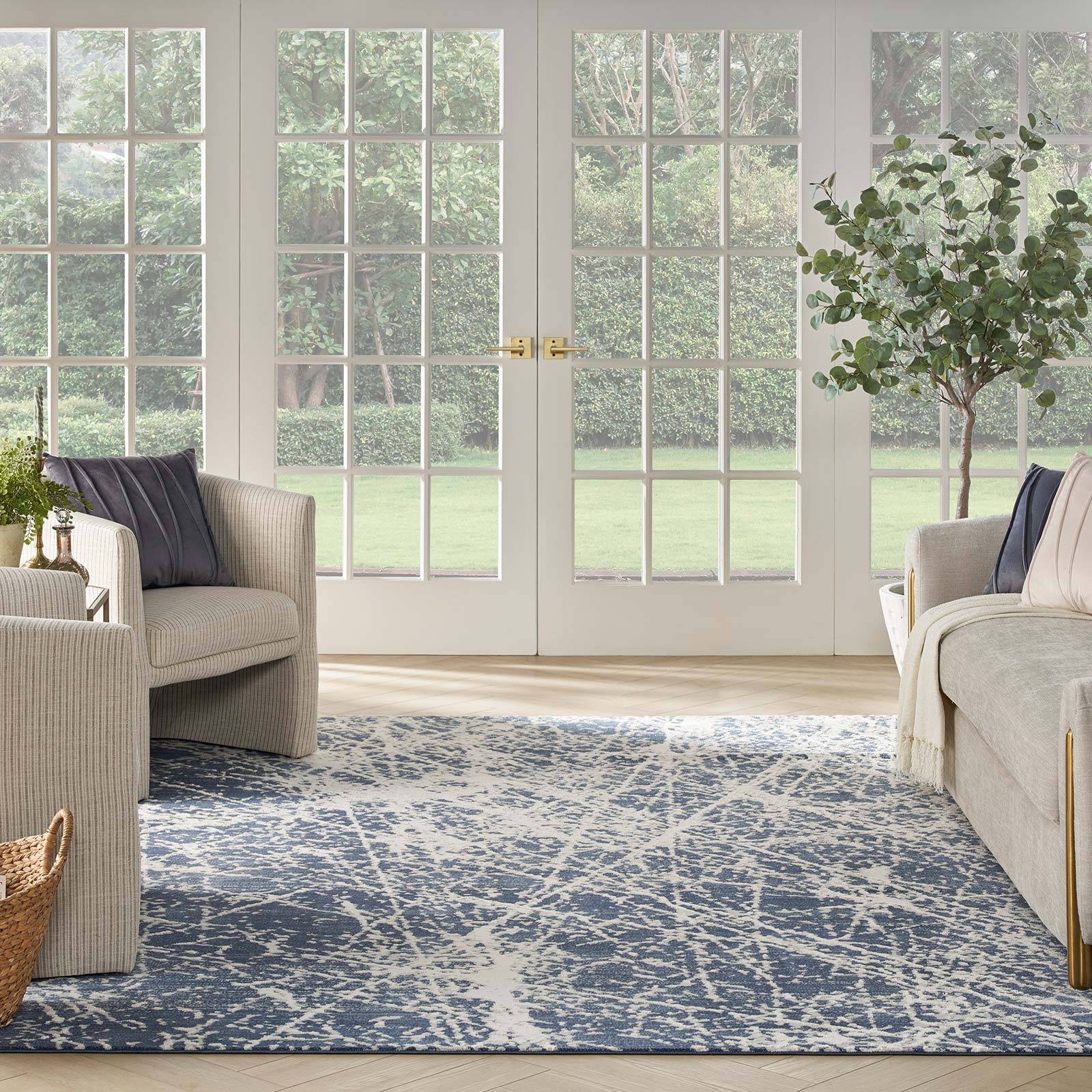Nourison tapis Exhale EXL02 NAVIV NAVY IVORY 8x10 099446955258 interior 3