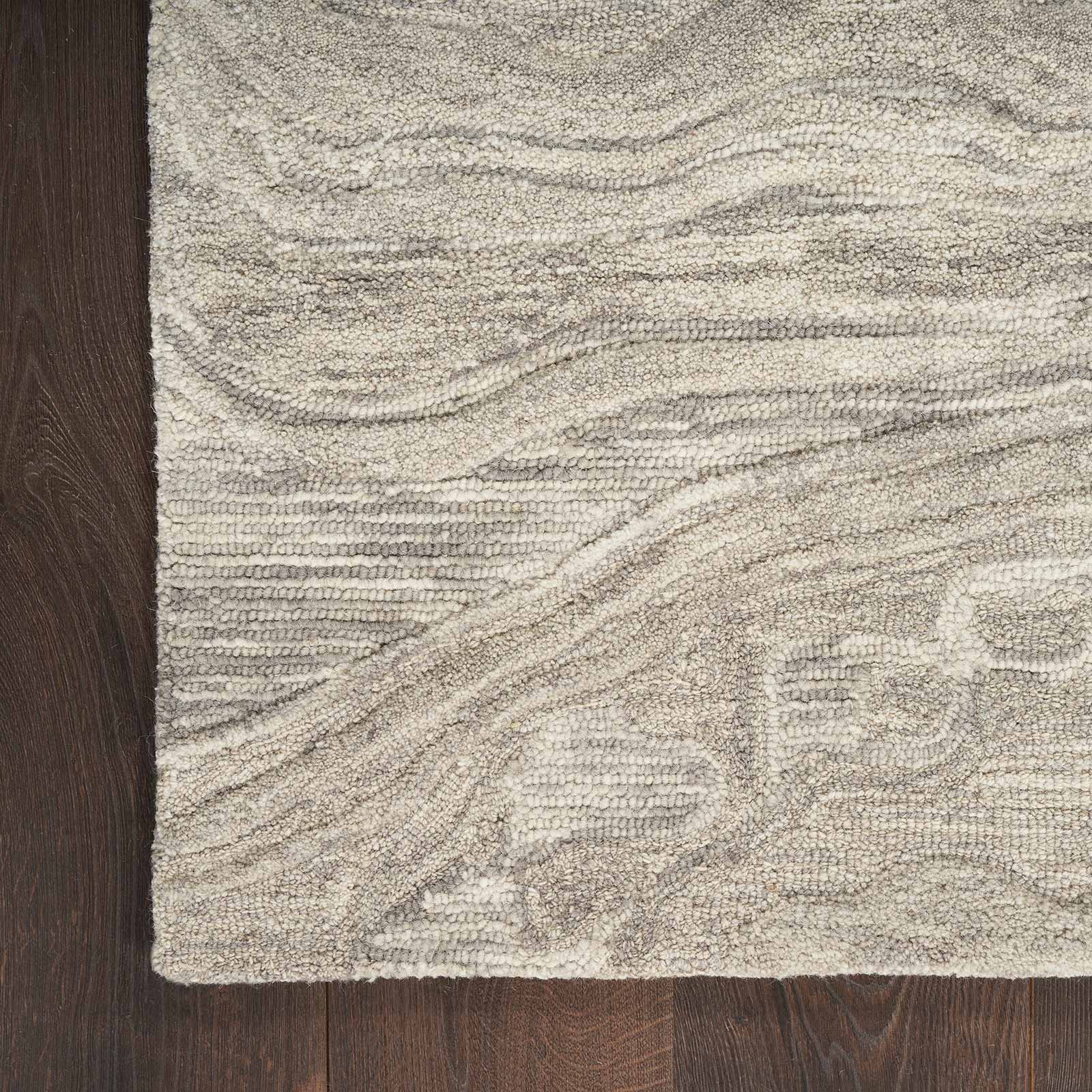 Nourison tapis Graceful GRU01 GREY 5x7 099446939173 corner