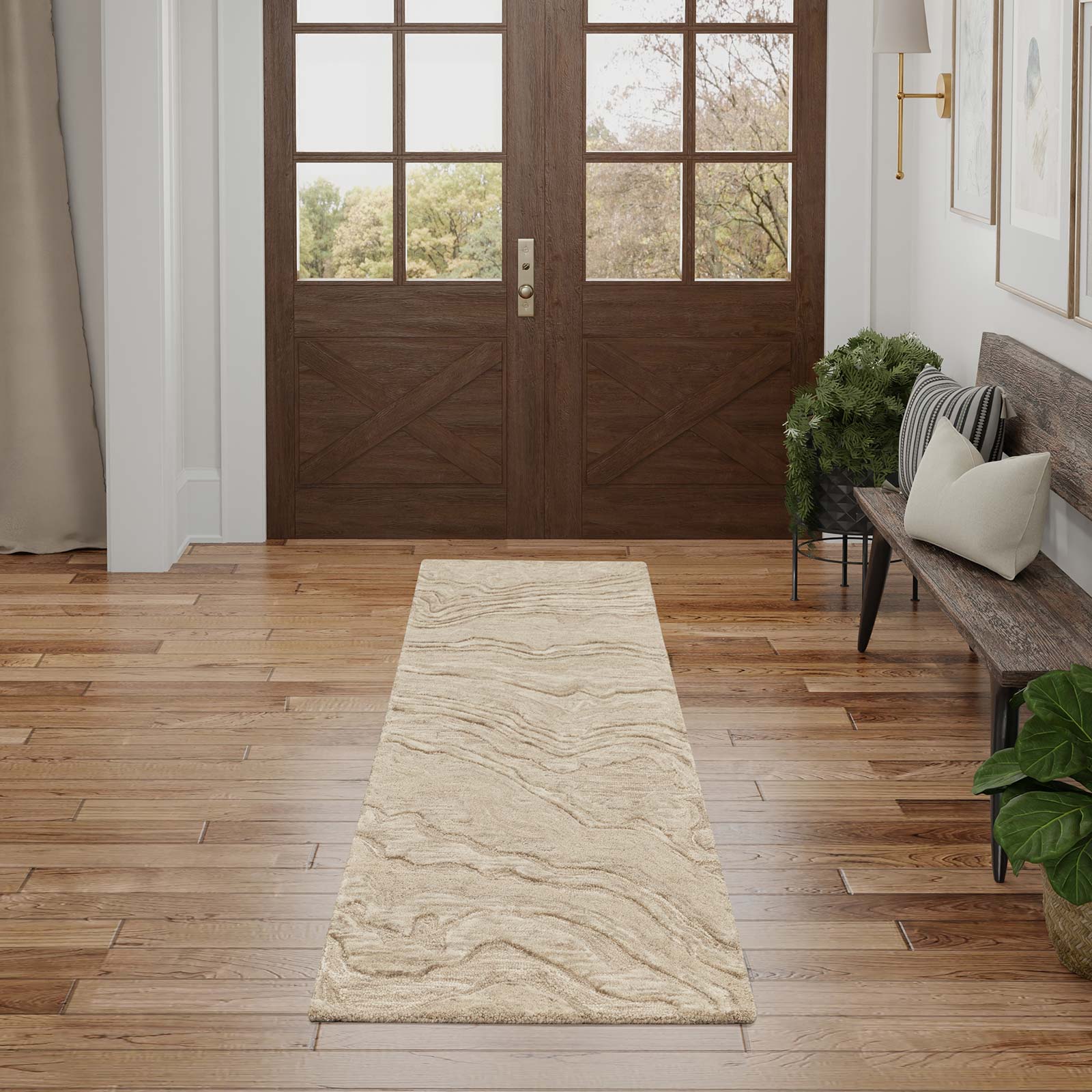 Nourison tapis Graceful GRU01 TAUPE 2x8 099446939258 interior 1