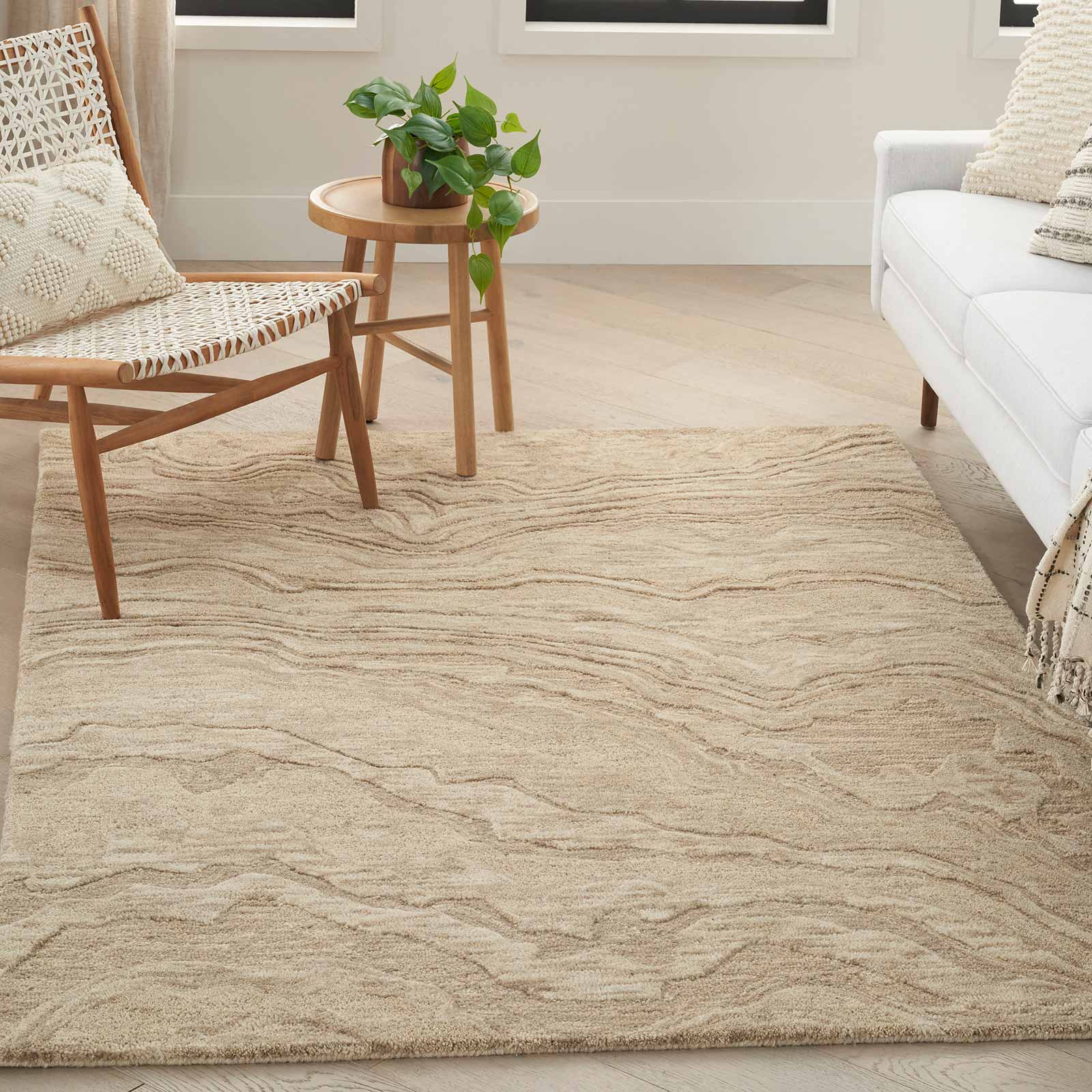 Nourison tapis Graceful GRU01 TAUPE 5x7 099446939272 interior 1