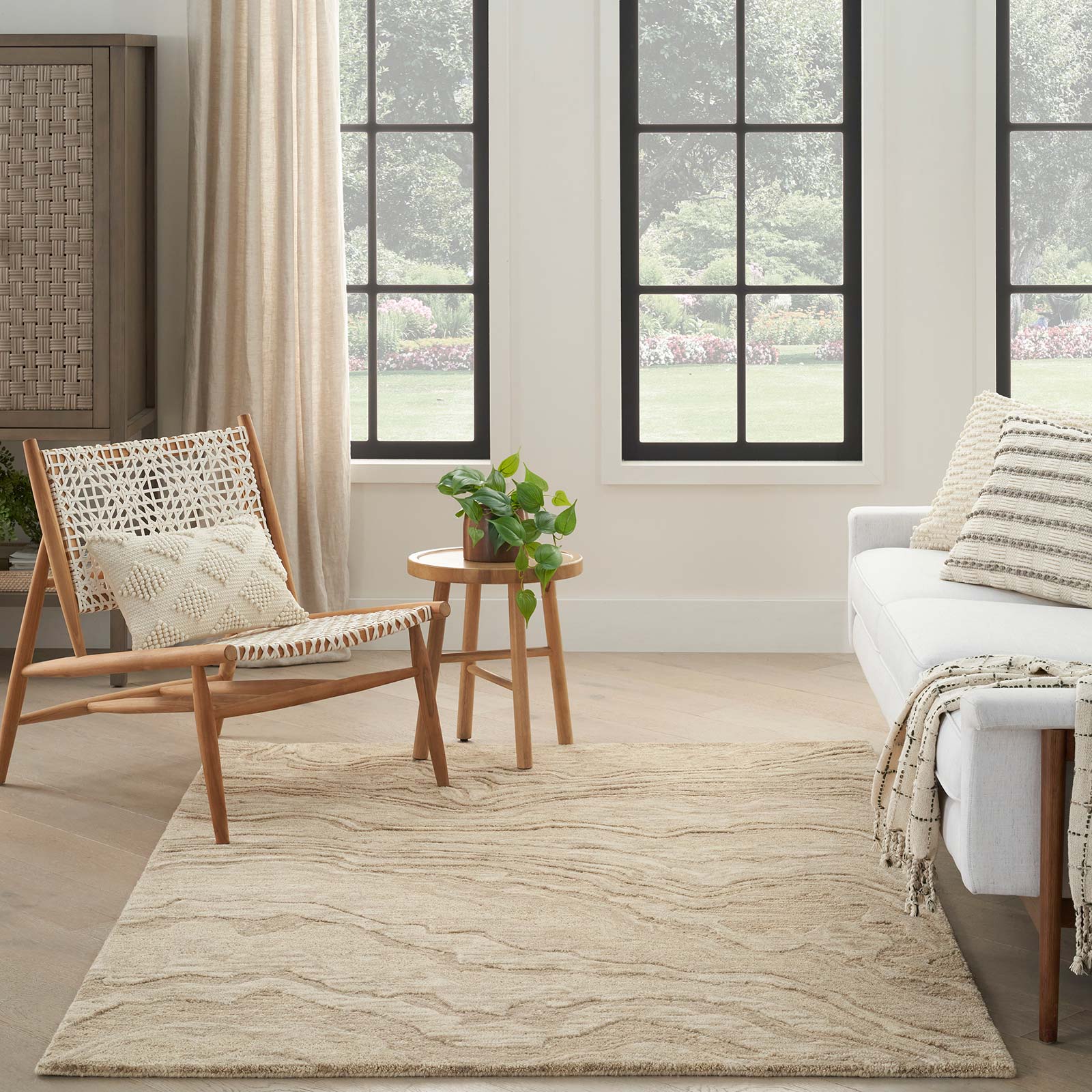 Nourison tapis Graceful GRU01 TAUPE 5x7 099446939272 interior 3