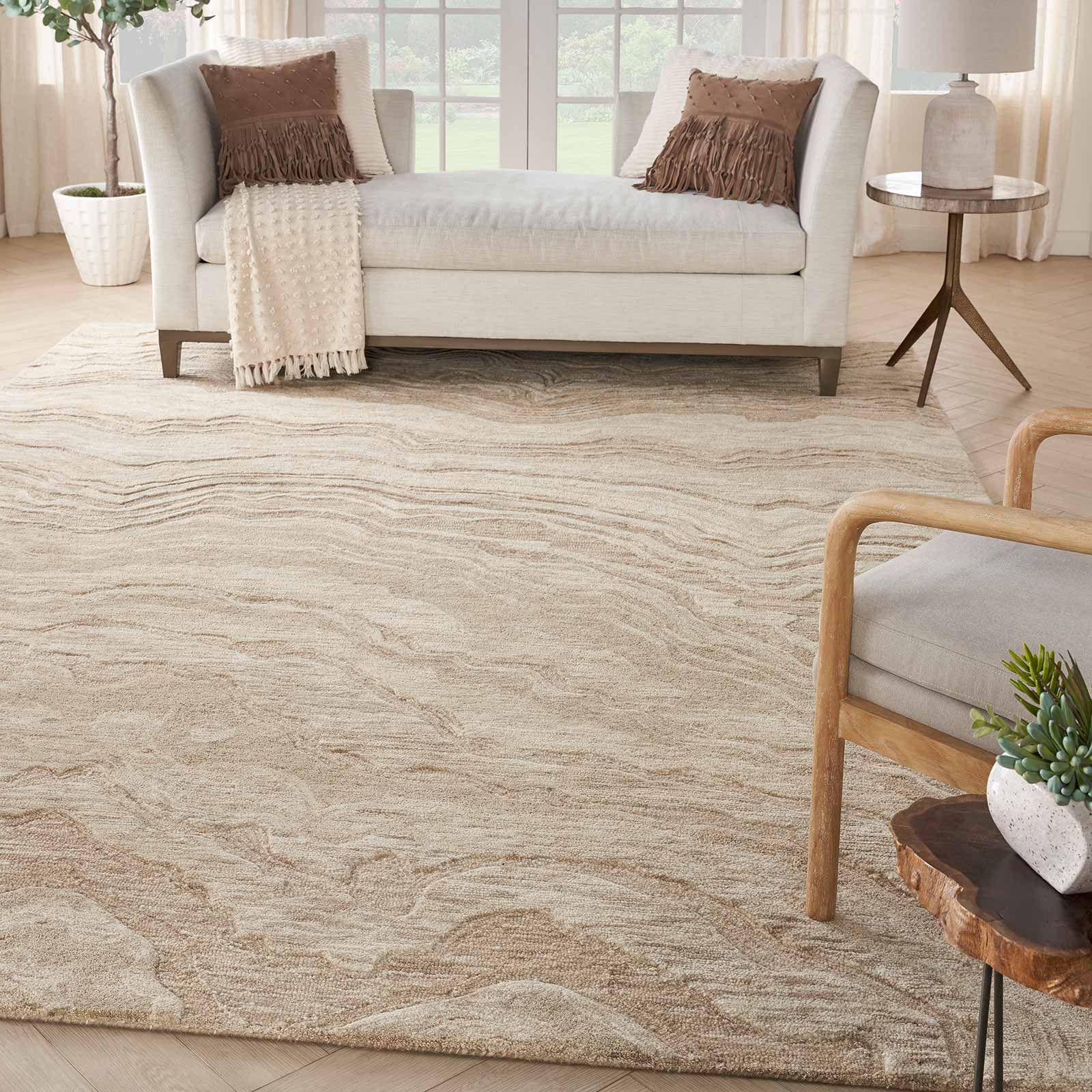 Nourison tapis Graceful GRU01 TAUPE 9x12 099446939296 interior 1