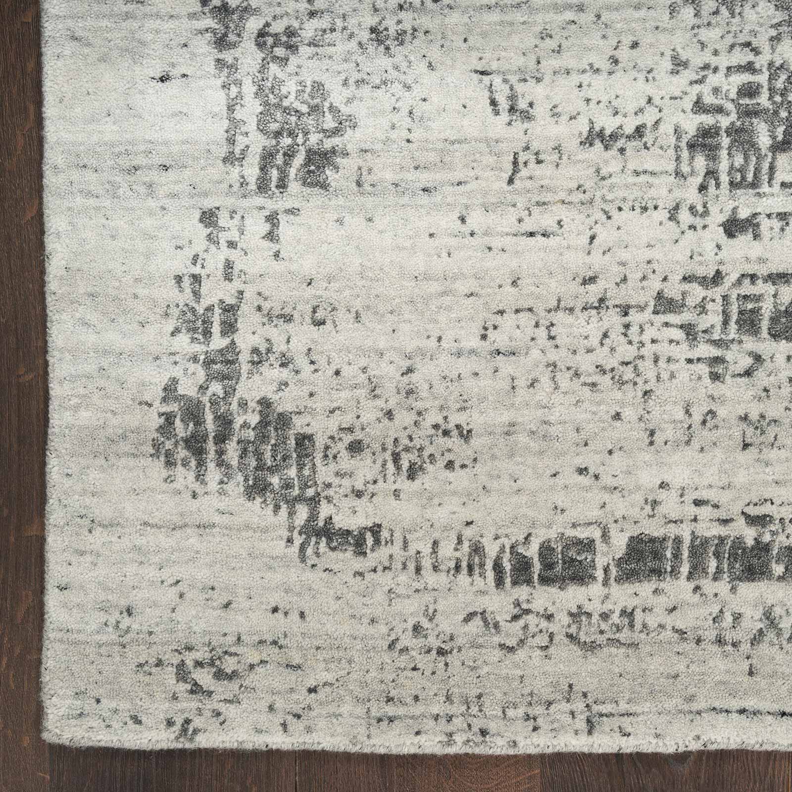 Nourison tapis Harmony HAY01 IVCHA IVORY CHARCOAL 8x10 099446936134 corner