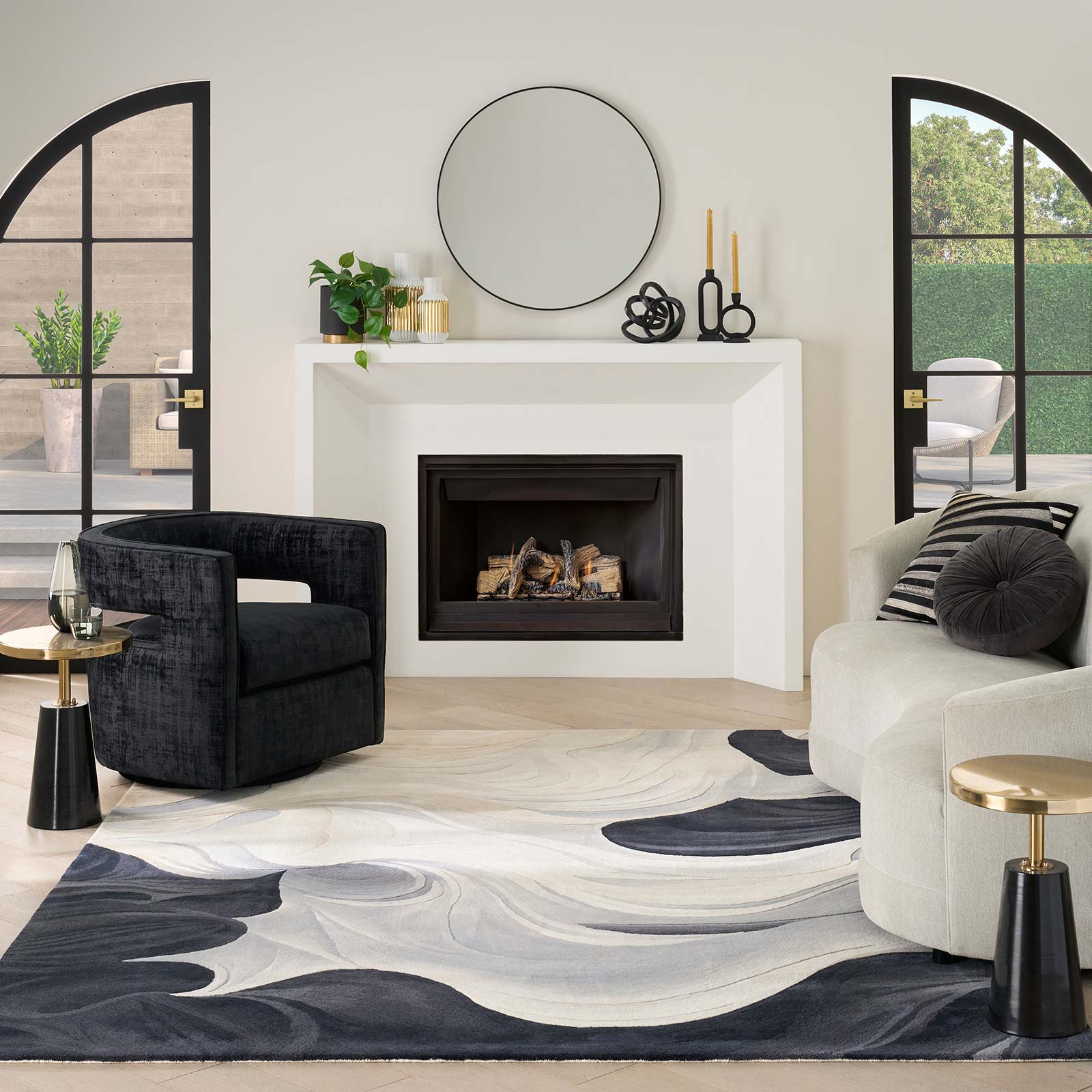 Nourison tapis Prismatic PRISM PRS41 IVBLK IVORY BLACK 8x10 0841491143711 interior 3