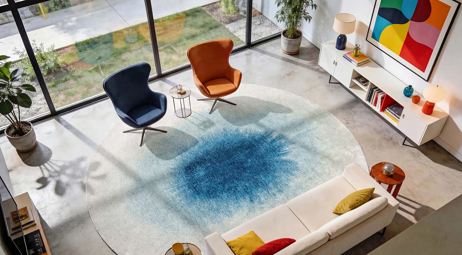 Louis De Poortere tapis Meditation 2102 Drop Dream In Blue interior 2