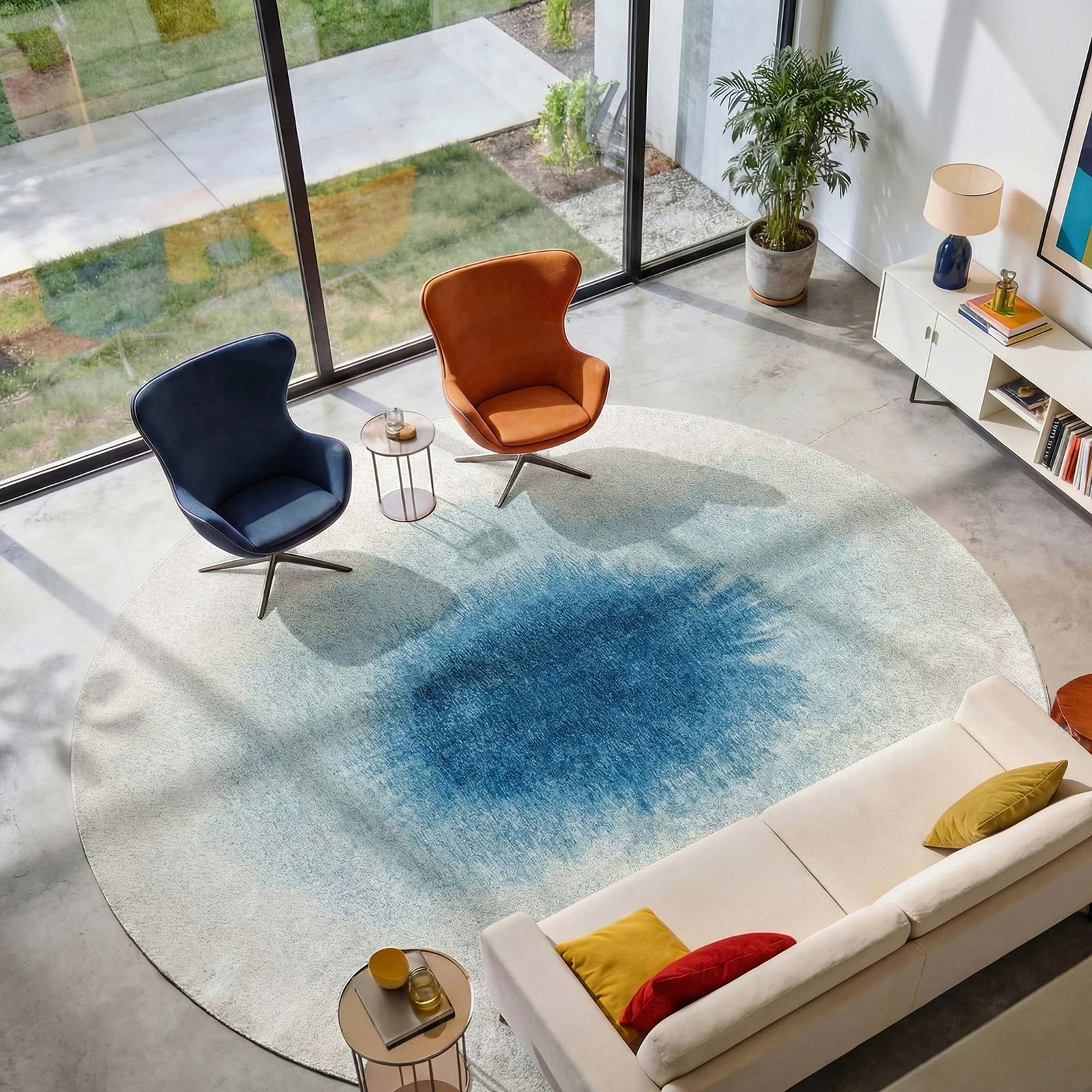 Louis De Poortere tapis Meditation 2102 Drop Dream in Blue interior